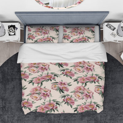 Ensemble de housse de couette designart pivoines