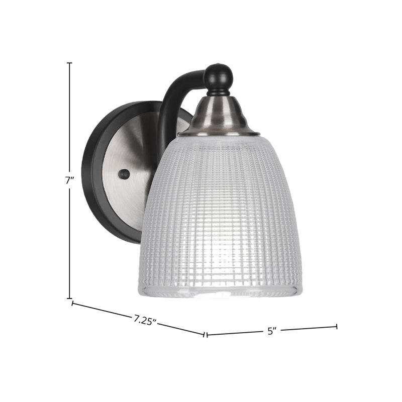 Michell 1-Light Wall Sconce, Matte Black/Brushed Nickel