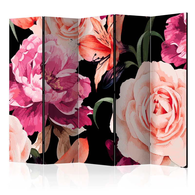 225cm W x 172cm H 5 - Panel  One Sided Room Divider Folding Room Divider