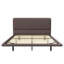 Lit plateforme double en cuir synthétique avec lumière DEL, lit pour chambre à coucher moderne, sans sommier, assemblage facile, café-978449380-978449381