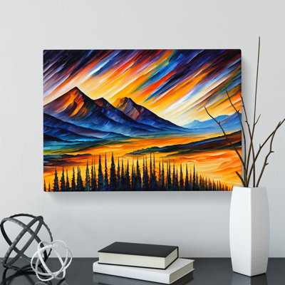 Mountains Scene Vol.2 Abstract - Wrapped Canvas
