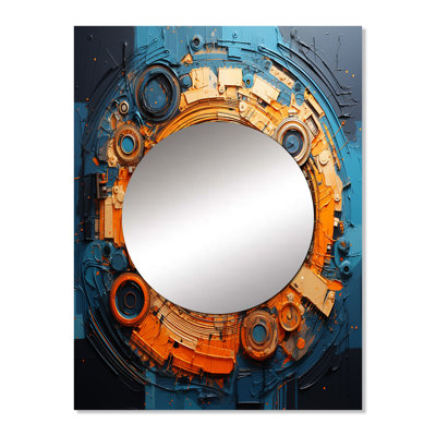Spinelli Orange Vibrant Bitcoin crypto - Teddy Bear Decorative Wall Mirror, Nursery Large Mirror, Printed Metal Art