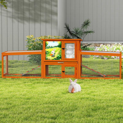 Insulated Outdoor Wood Rabbit Hutch