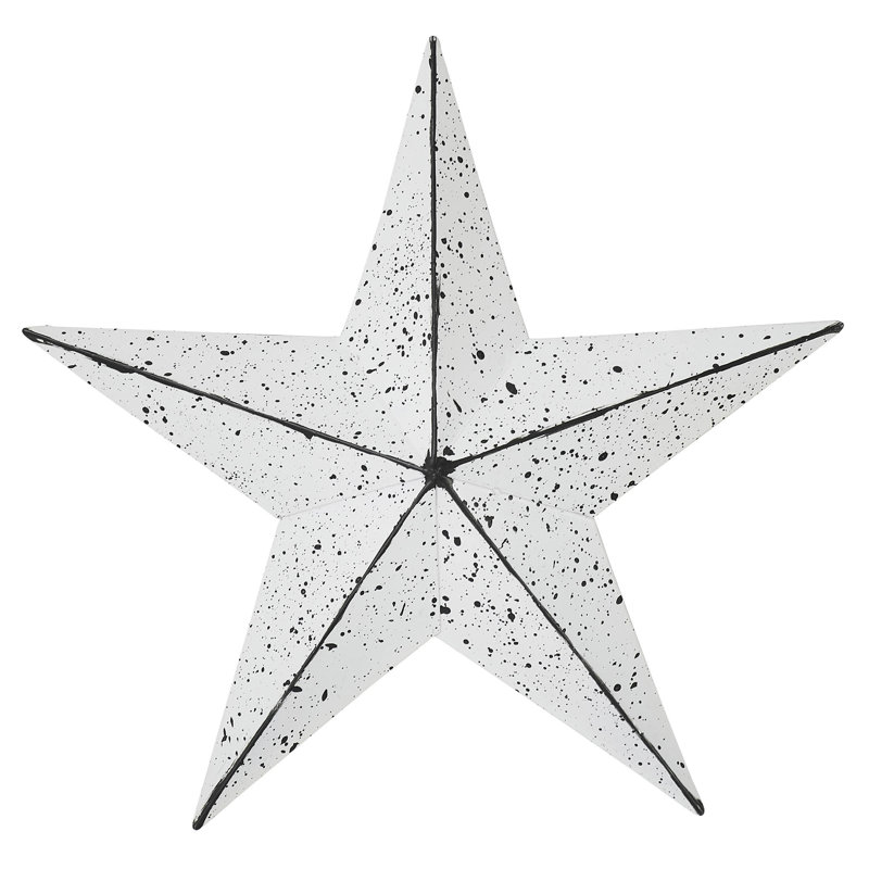  Festive Metal Star Wall Decor, White, 8" H x 8" W x 0.75" D
