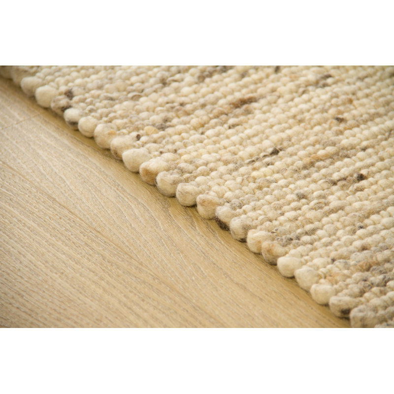 Wickett Wool Hand Woven Area Rug, Beige, Square 200 x 200cm