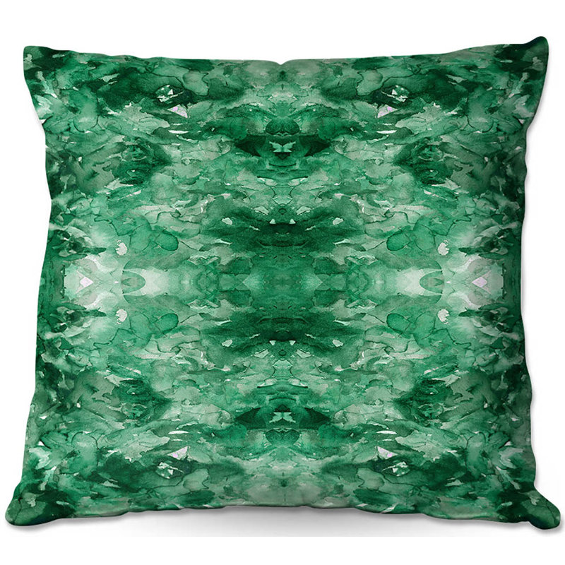 Coussin décoratif en hélice de canapé, 18 po x 18 po, Vert / ivoire