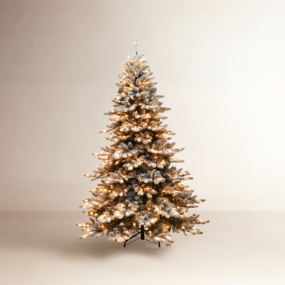 Frosted 7.5' Pre-Lit Spruce Christmas Tree