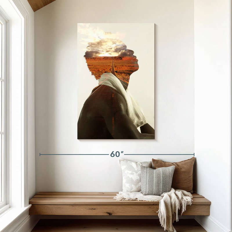 Portrait d'homme Leisha Solitude, H 45 po x l 30 po