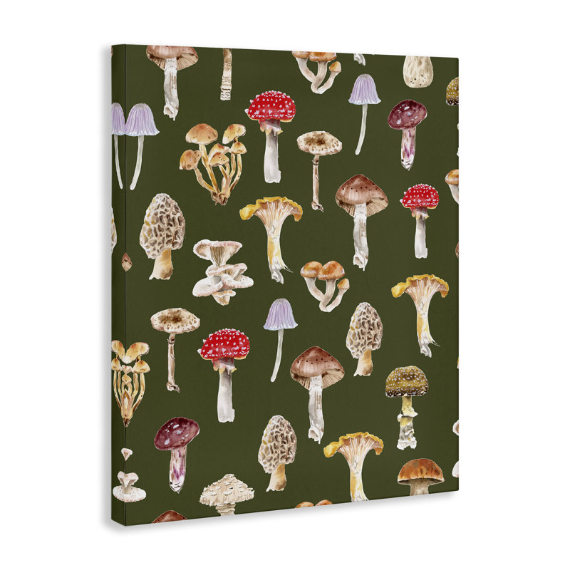 Art mural sur toile "Mushroom Repeating" par Two If By Sea Studios, H 40 po x l 30 po