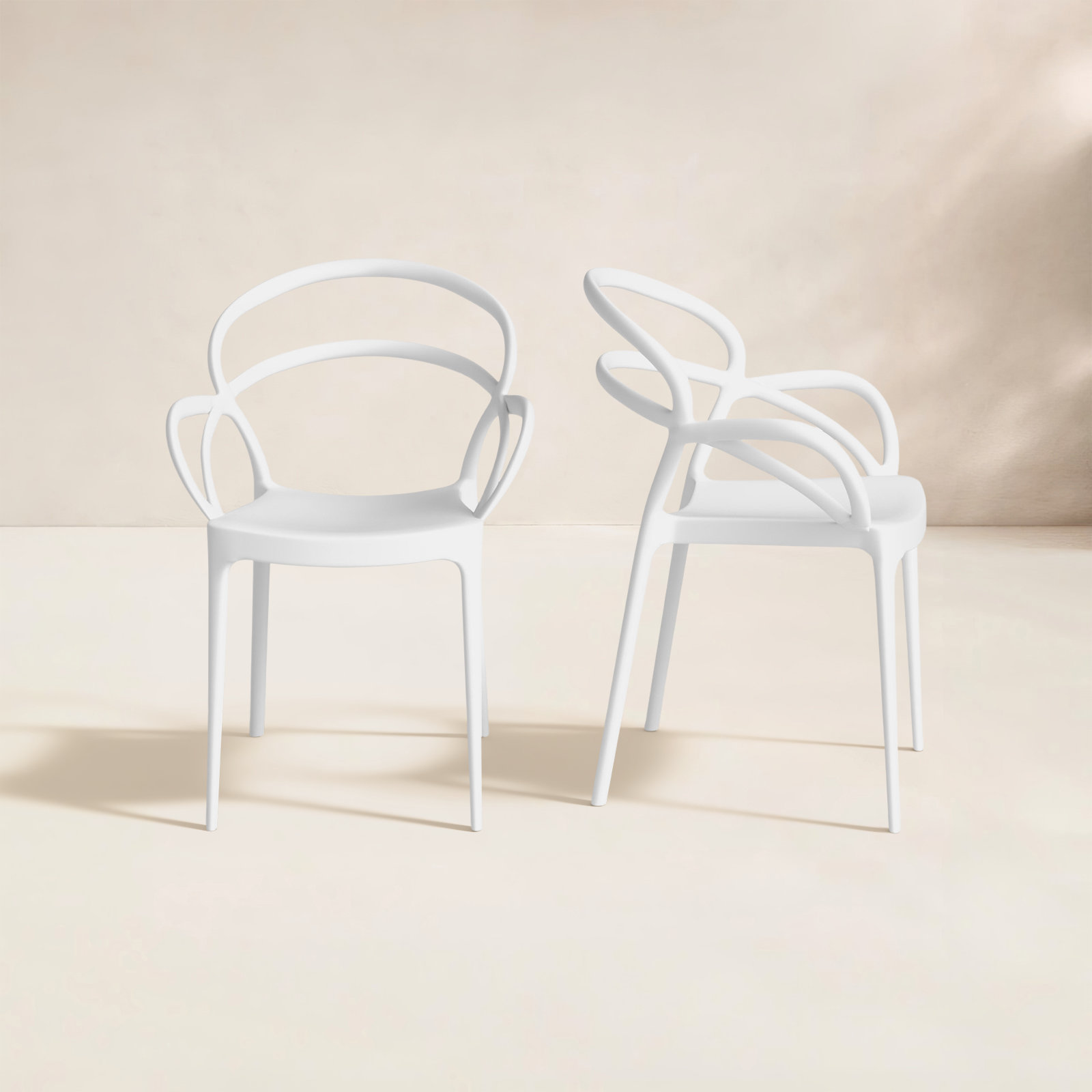Farrah Stackable Patio Armchair, White