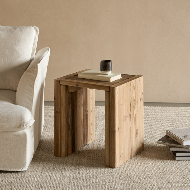 17.7'' W Rustic Reclaimed Wood End Table