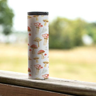 Highland Home Mushroom Parade 17 oz. Stainless Steel Tumbler w/ Lid