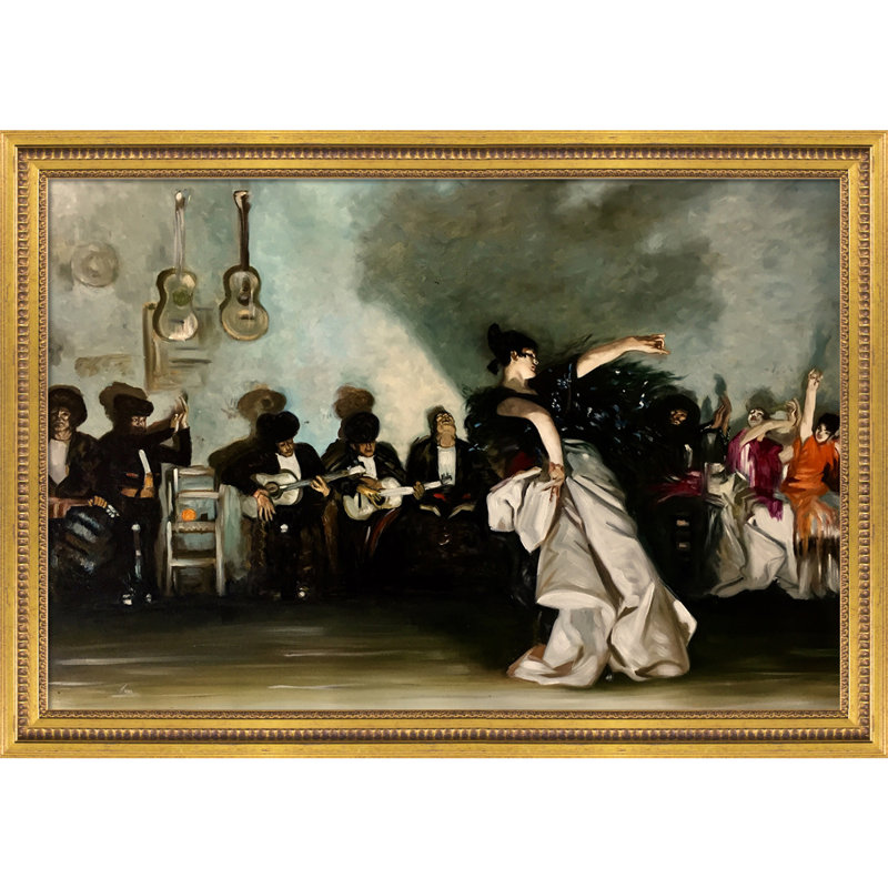 «El Jaleo» par John Singer Sargent, reproduction d'art sur toile encadrée, H 29 po x l 41 po x P 2 po