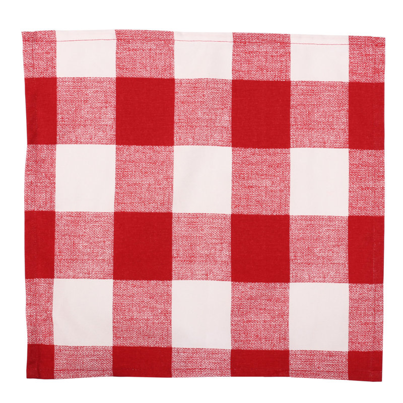 Serviette en coton 16 po Anderson, Rouge / blanc