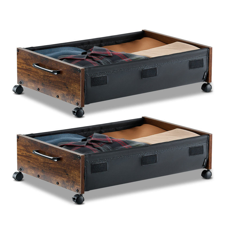 Sacs de rangement sous le lit avec roulettes 25,6 x 18,1 x 7,1 pouces