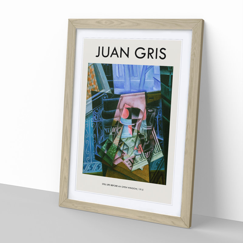 An Open Window by Juan Gris - Picture Frame Painting, 48cm H x 36cm W x 2cm D, Oak Framed