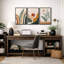 «Mid Century Modern Boho», feuille de fougère abstraite et paysage du désert-73721019-73721022