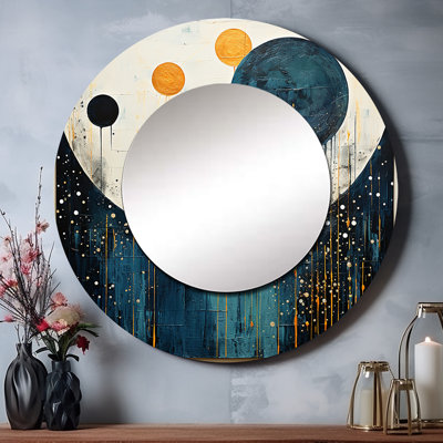 Miroir mural bleu sarcelle Kambri Mid Mid Century Minimalist II