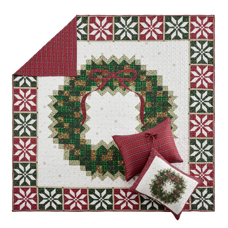 Merry Berry Reverisbile Holiday Quilt Set, Twin/Twin XL