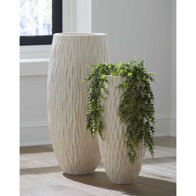 Rucco Pot Planter, 39" H x 18" W x 18" D, Off White