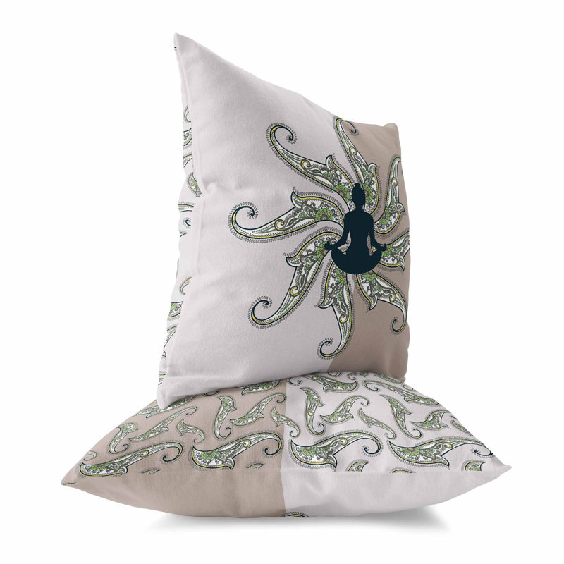 Coussin Mystic Silence Broadcloth, Rose / platine, H 26 po x l 26 po