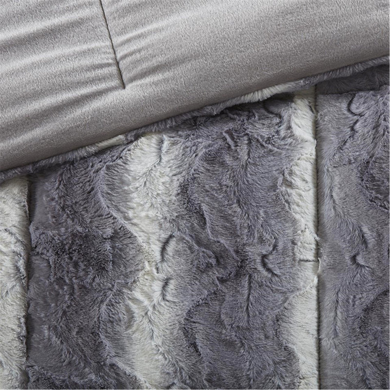 Ensemble d'édredon en fausse fourrure double / grand 4 pièces, Édredon pour lit double / grand lit + 3 pièces s