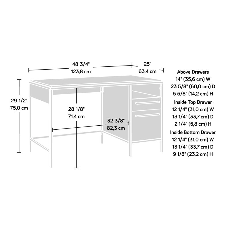 Sudduth Computer Desk, Grand Walnut/Black