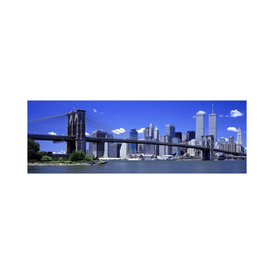 Brooklyn Bridge Skyline New York City NY USA - Wrapped Canvas Panoramic Print