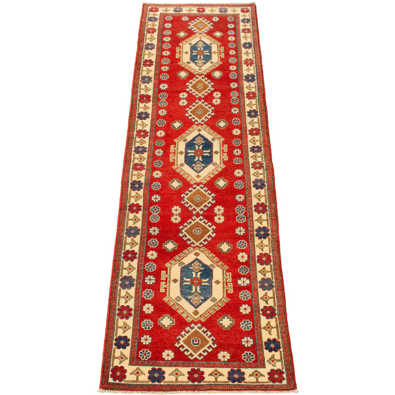 Tapis de couloir en Tapis décoratif laine rouge 2 pi 8 po x 9 pi 10 po de conception unique noué à la main New Age Finest