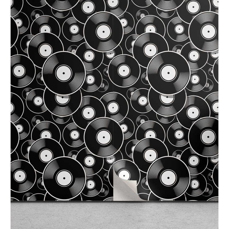 Panneau de papier peint adhésif Navedo Music, L 13 po x L 100 po