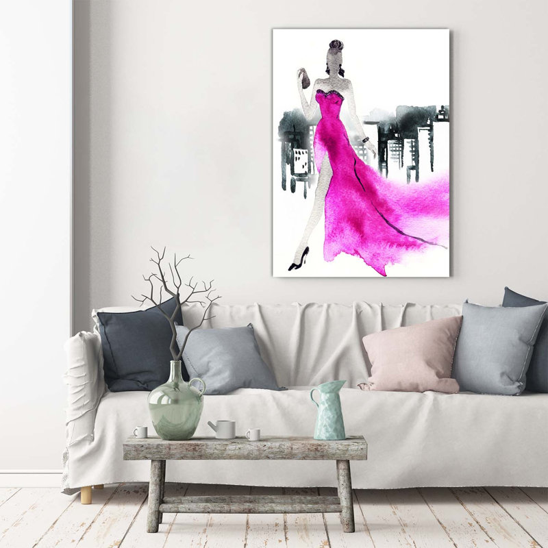 Fashion Illustration - Wrapped Canvas Print