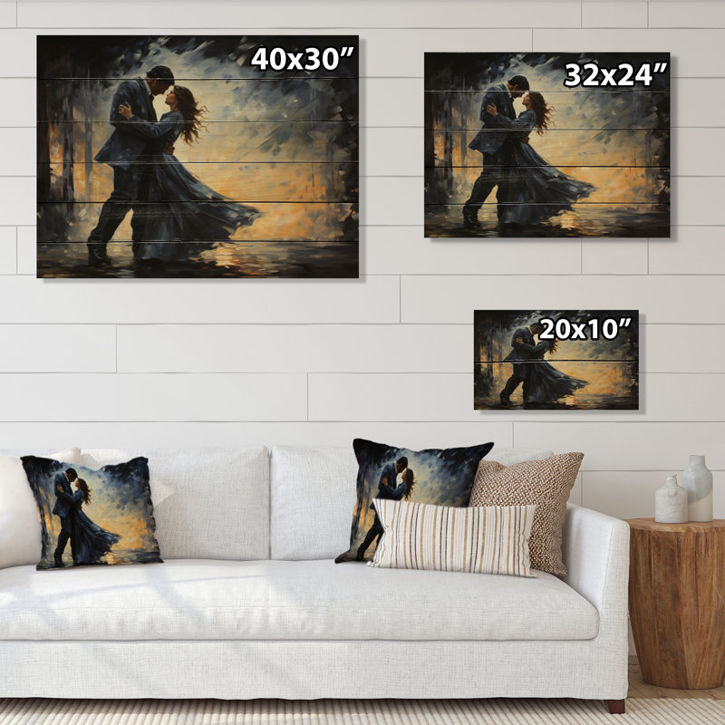 «Keagyn Romantic Couple Landscape Dancing In Park I», reproduction sur bois, H 30 po x l 40 po x P 0,78 po