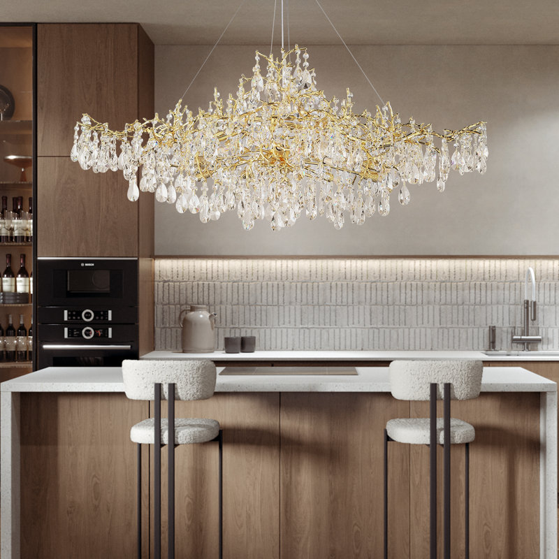 Lustre en cristal K9, Doré, 14