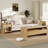 Dulane Modern 3-Piece Coffee Table Set, Ample Storage & Curved Design, Natural-1407621599