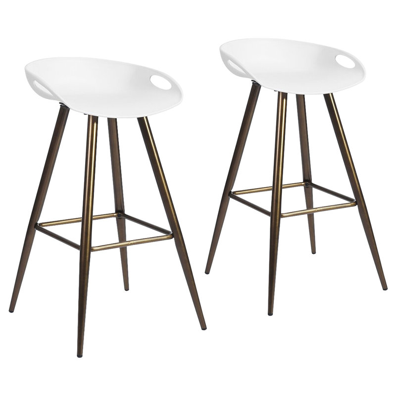 Istres Counter Stool with Steel Frame, Mint/White, Bar Stool ( 28" Seat Height )