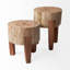 Tabouret de rangement en bois massif Mateus