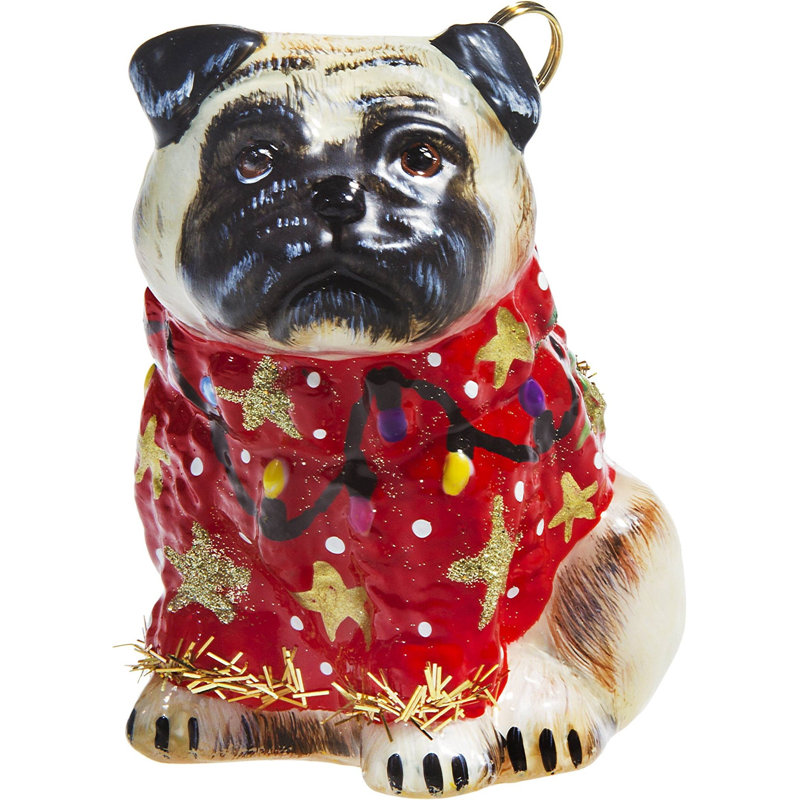 Pug Fawn W/Ugly Christmas Sweater