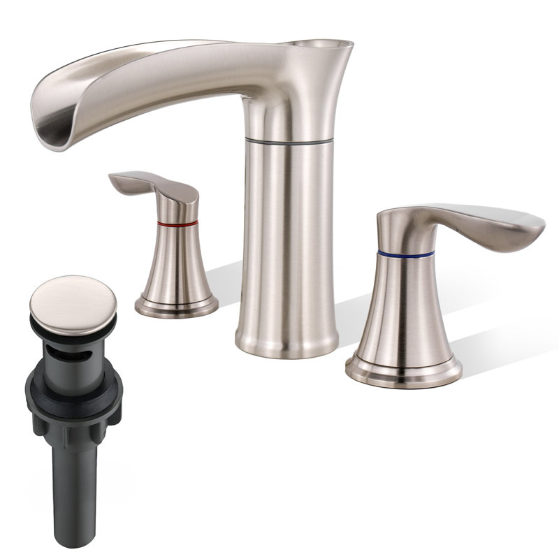 Widespread 2-Handle Bathroom Faucet With Drain Assembly, Chrome
