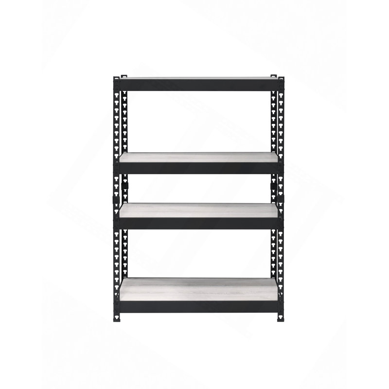 Natural and Black 4-tier Bookcase, 48'' H x 32'' W x 17'' D