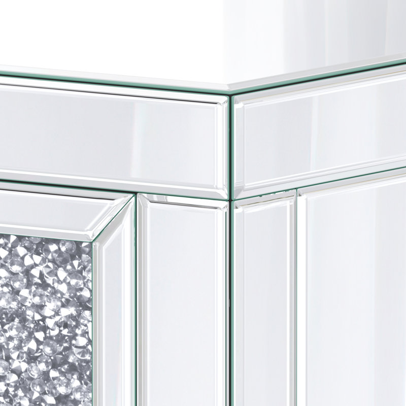 Mirrored Crushed Diamond Console Table