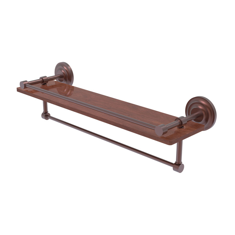 Étagère murale en bois de fer de leamore IPE, Cuivre antique, H 5 po x l 22 po x P 5 po