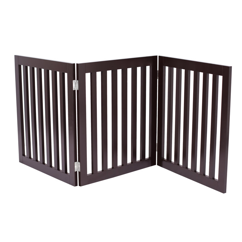 Espresso 24" Freestanding Solid Wood Pet Gate
