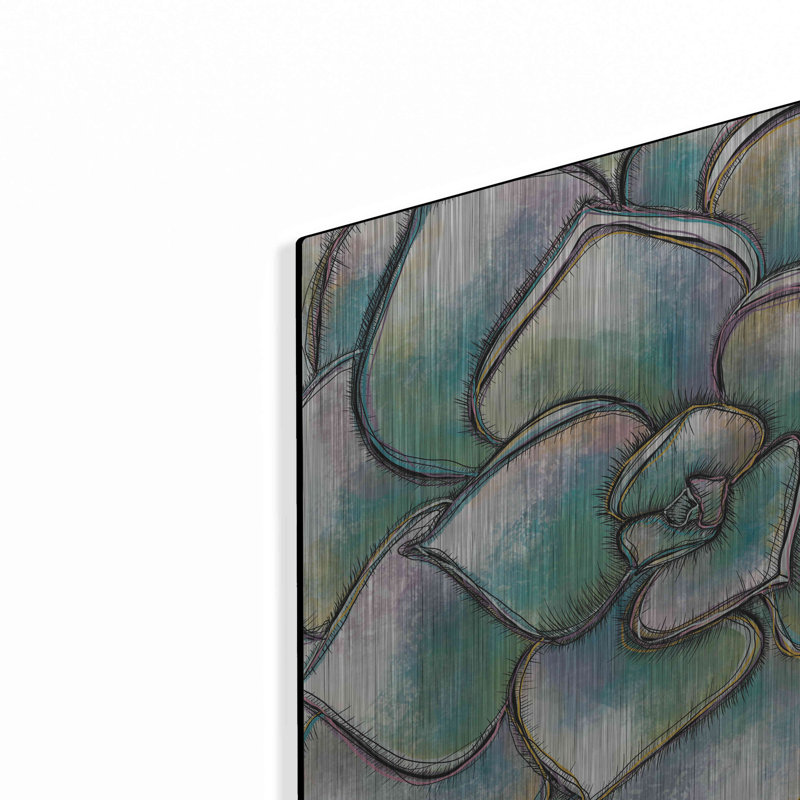 «Playful Succulent» par Heidi Kuntz, art mural en métal, H 12 po x l 12 po
