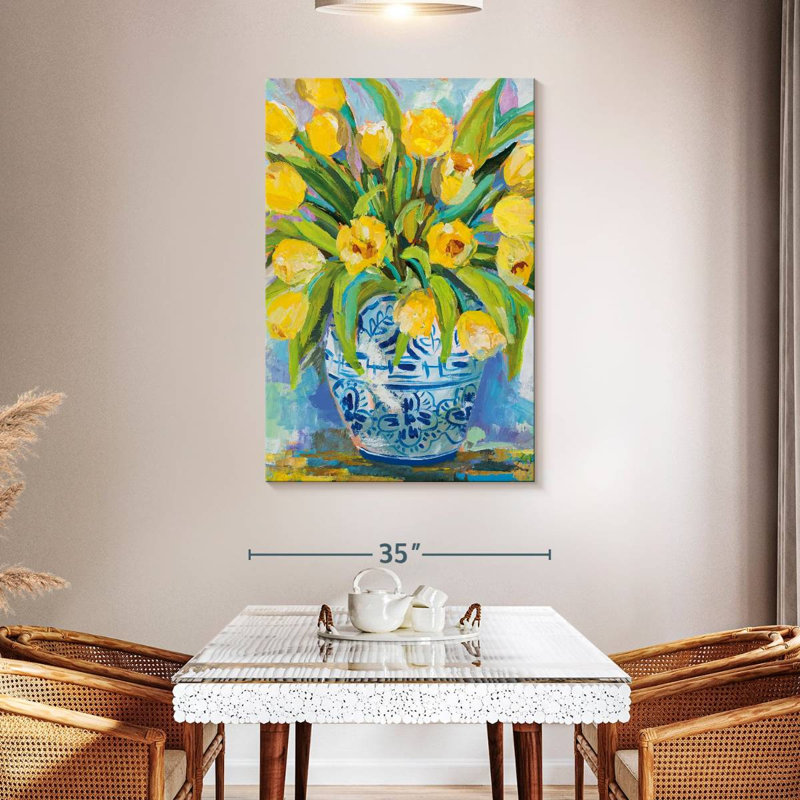 Harnek Ginger Jar Tulips, 48" H x 32" W