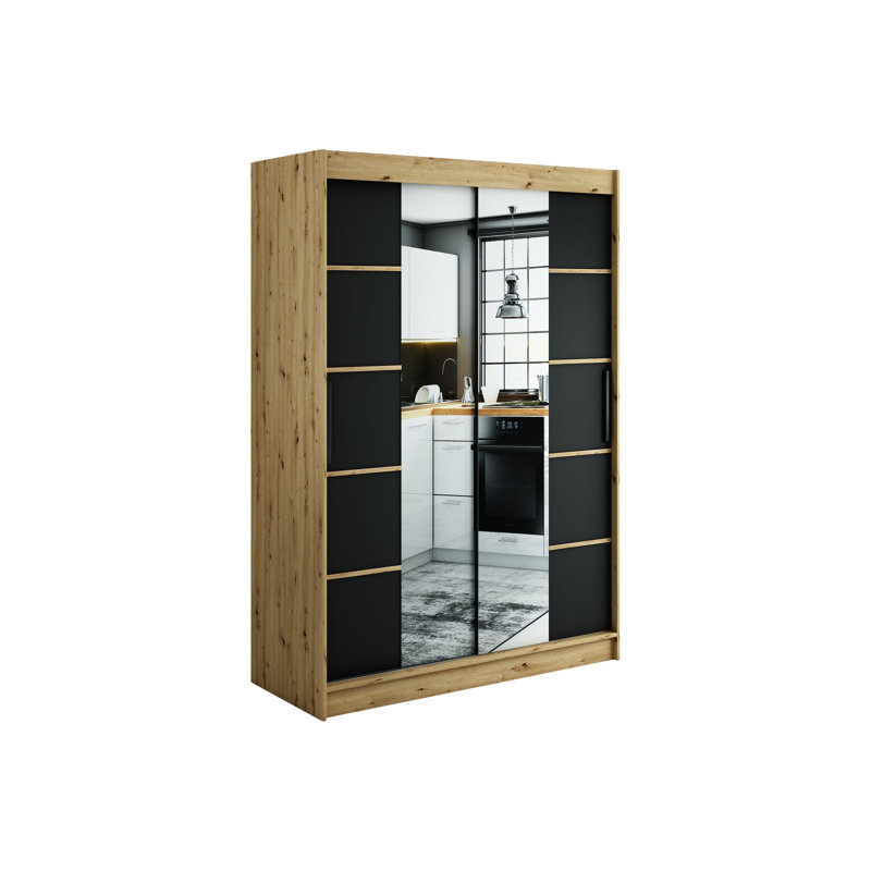 Arshan Manufactured Wood Wardrobe, 200cm H x 150cm W x 62cm D