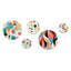 Jayceon - Ensemble abstrait d'art mural rond vintage de 5