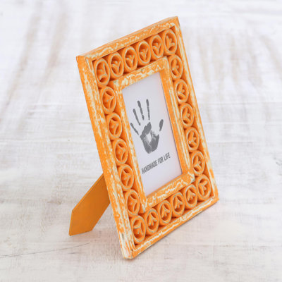 Orange Solid Wood Matte Picture Frame