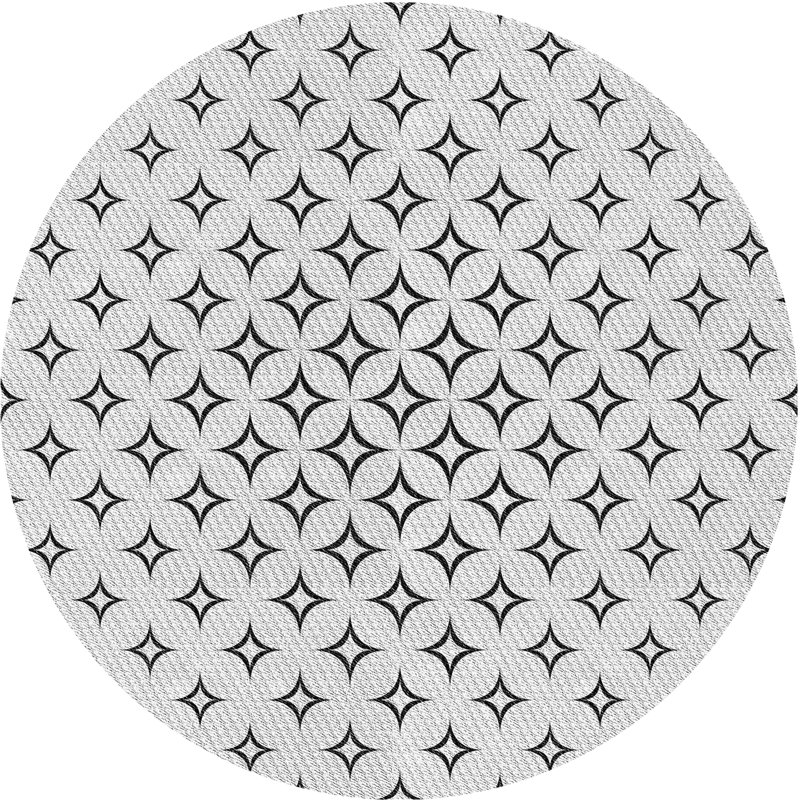 Tapis géométrique gris, Rond 7 pi