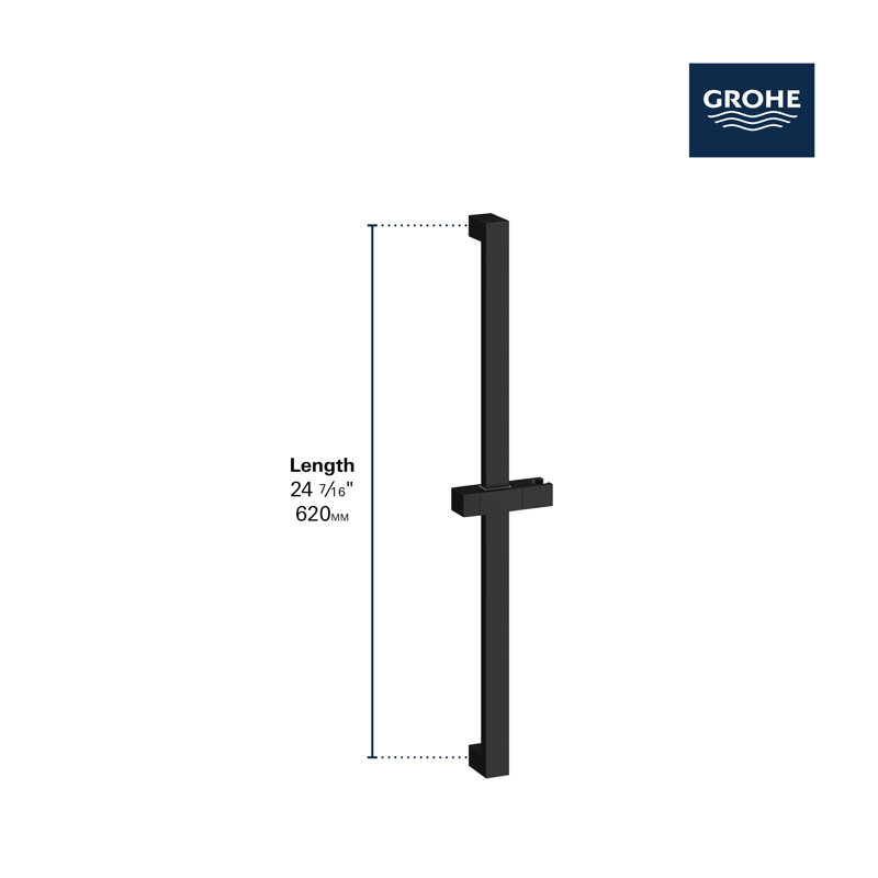 Euphoria Cube 24.41" Shower Bar, Hard Graphite