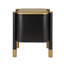 Table de chevet contemporaine à 2 tiroirs avec profil incurvé, table de chevet avec poignées en métal en forme de plumes et pieds exposés, table de bout pour le salon et la chambre à coucher, assemblage facile, noir-621679219